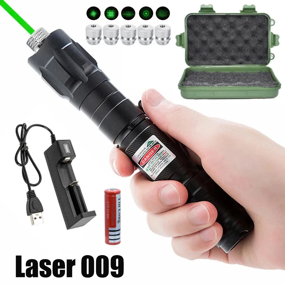 Pointeurs Laser vert vue chargeur USB 5mw chasse vert pointeur Laser rouge haute puissance Laser de mise au point réglable rayonnement Super lointain 8000m