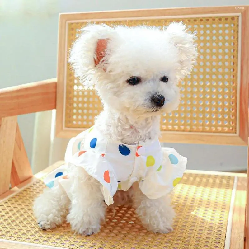 Dog Apparel Adorable Lovely Pe Cat Summer Fancy Dress Polyester Puppy Wave Edge Pet Supplies