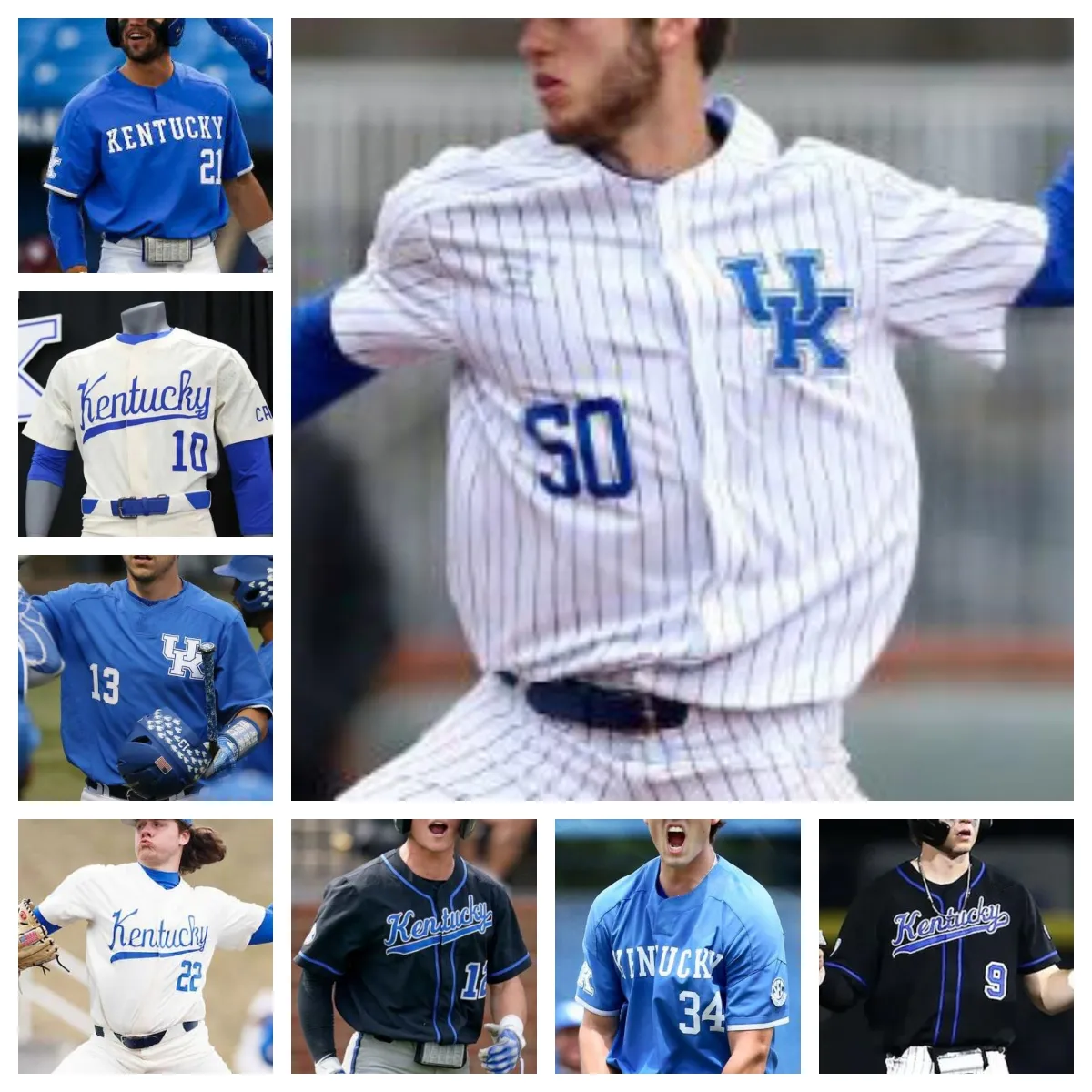 Anpassad Grant Smith College Kentucky Wildcats Baseball Jersey Ben Higdon All Sömda herrkvinntröjor 16 Landon Franklin 19 Nolan McCarthy 22 Dominic Niman