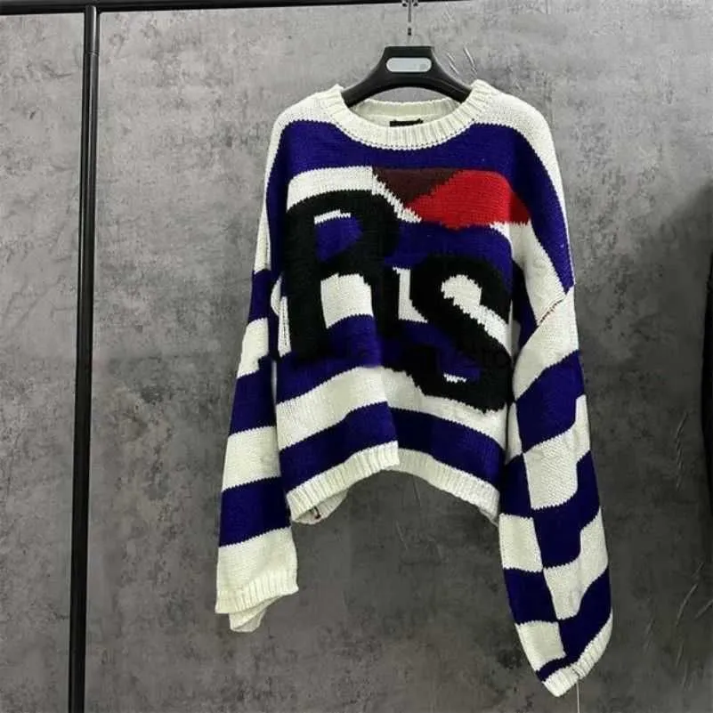 Herrtröjor 2023 Kvinnor Män tröja Cotton Crewneck tröja Klassiskt brev Rs långärmad topp Jumper Clothing Raf Loose Style H8