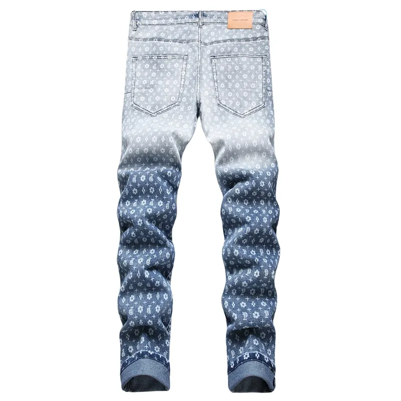 High End Mens Denim Jeans: Retro Style, Straight Fit,PU