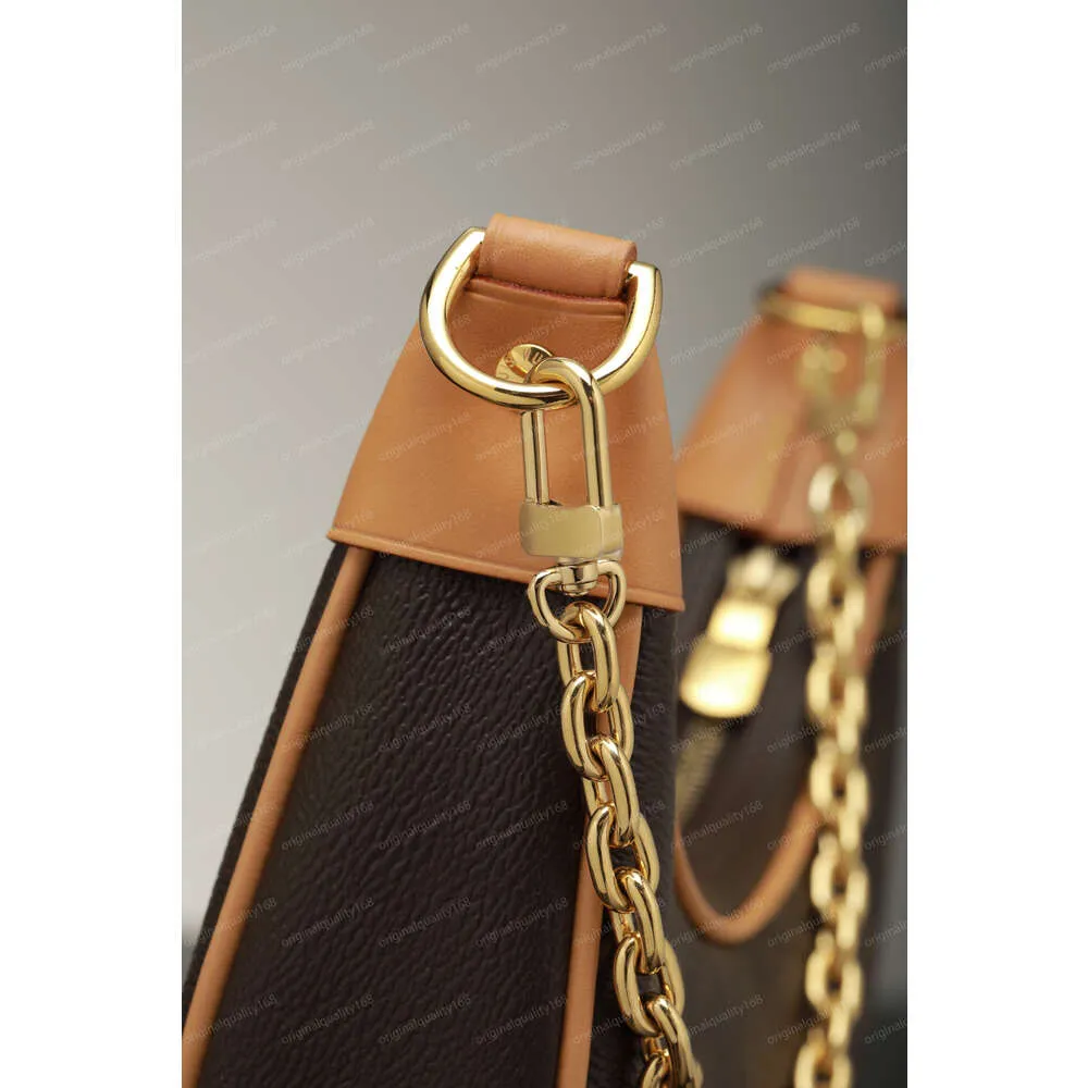 Designer Brand Loop Underarm Bag Croissant Handbag Removable Shoulder Hobo Purse Half-moon Baguette Crossbody Metal Circle Chain Top Luxury Bags Original