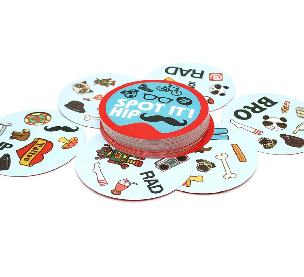 10 PCSLOT SPOT IT HIPは、家族の楽しいカードゲームボードゲームのための高品質の紙のために