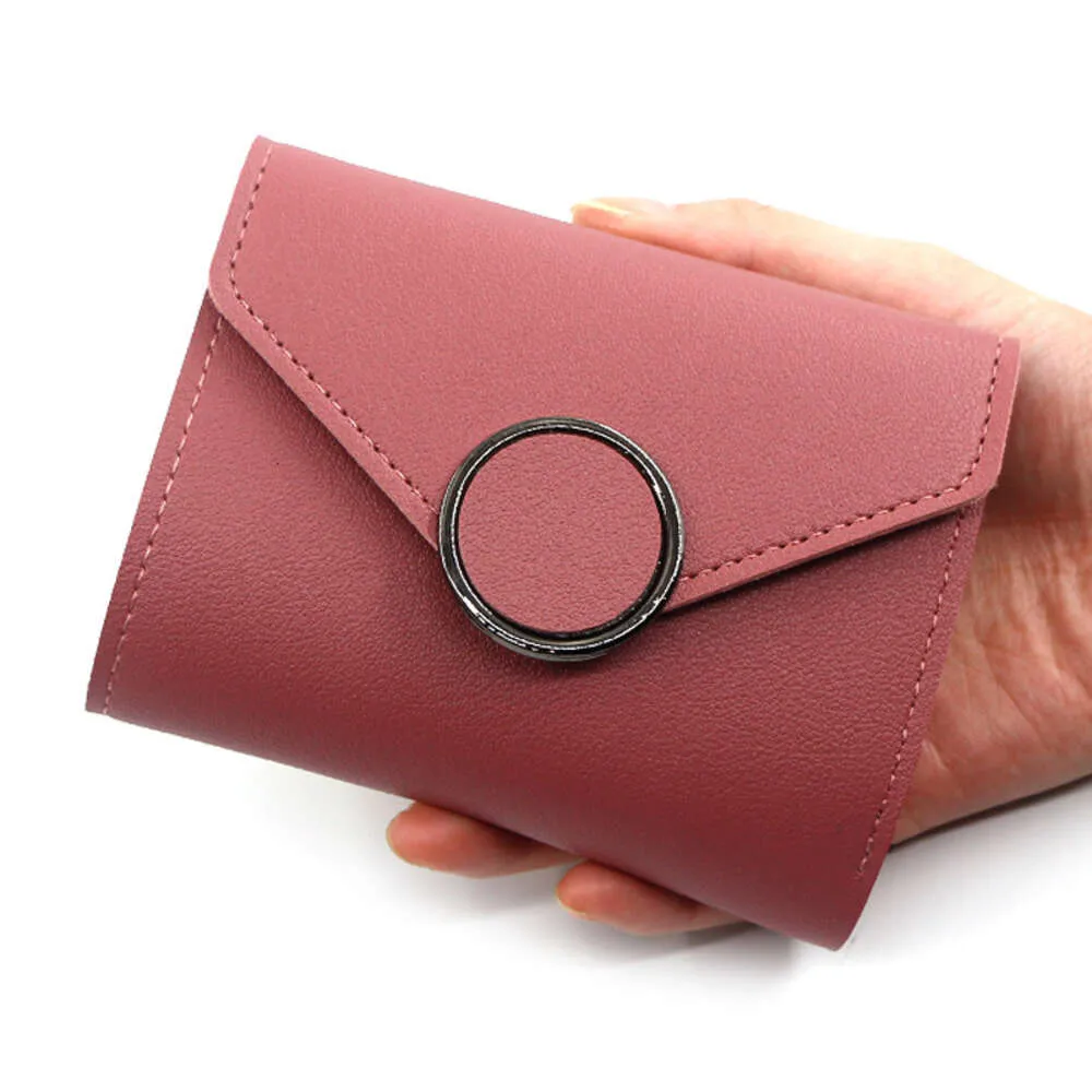 Fashionable and Generous Women's Short Style Small 30% Discount Wallet, Pure Color Card Money Clip, Hand-held Bag, Zero Wallet