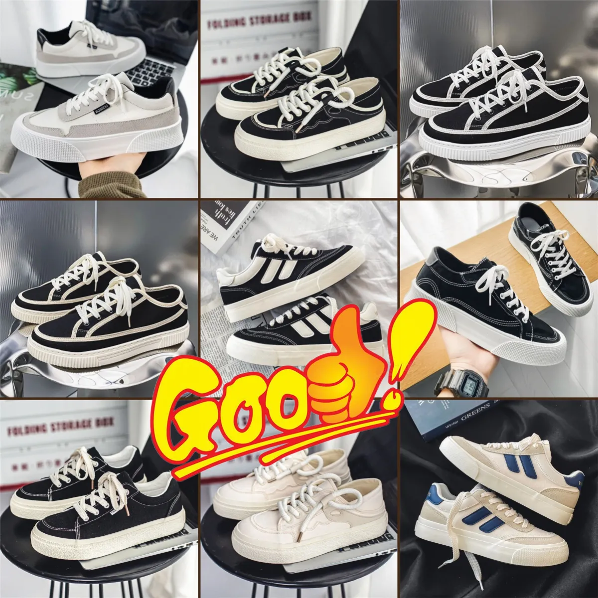 Low price Sneakers Men Canvas Shoes for Men Casual Shoes High Top Sneakers Casuales Platform Shoes Men Trainers Vulcanize size39-44