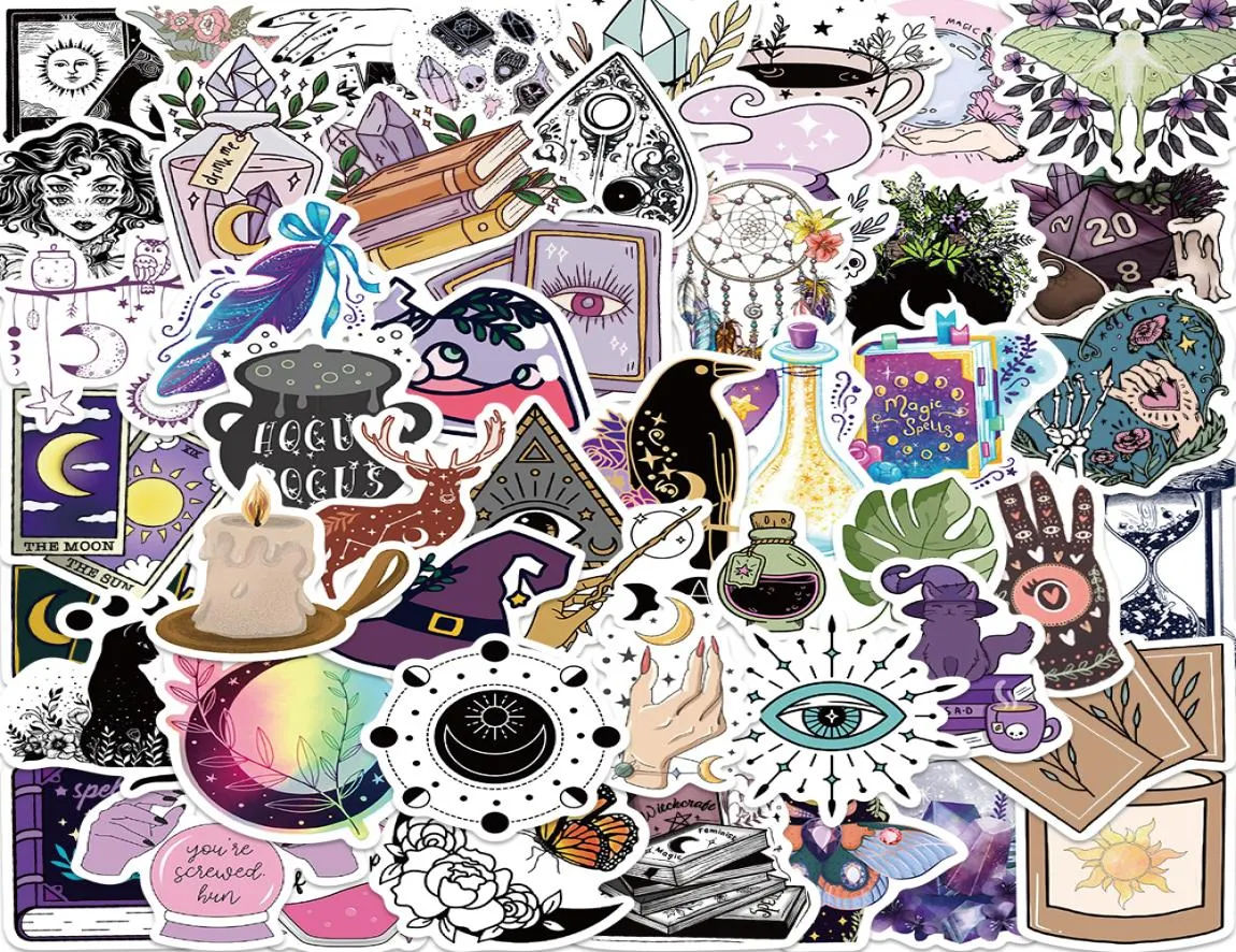 50PCS Bohe Witchy Apotheker maan Graffiti Stickers Heks Sticker Astrologie Tarot Goth Waterdicht Speelgoed Decals4550433