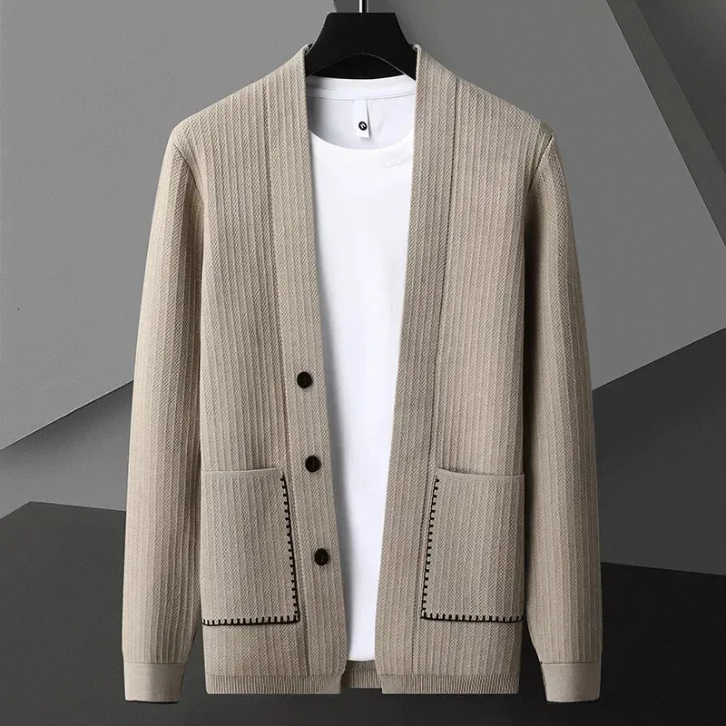 Automne hiver hommes mode polyvalent Cardigan pull veste 240113