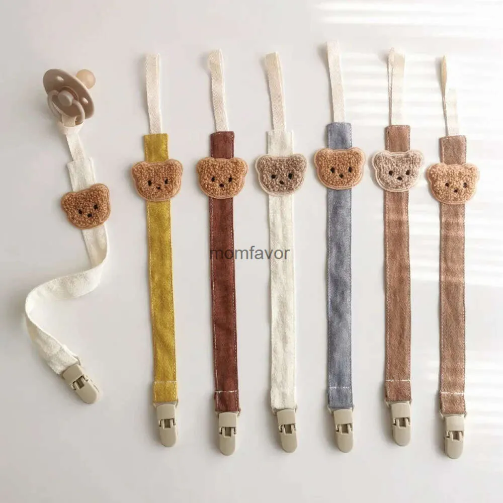 Nuevos juguetes para morder para bebés, nuevo chupete para bebé, cadena con Clip, soporte para chupete para pinza para pezones, cadenas para pezones de oso de dibujos animados para recién nacidos, regalo de cumpleaños para niños y niñas