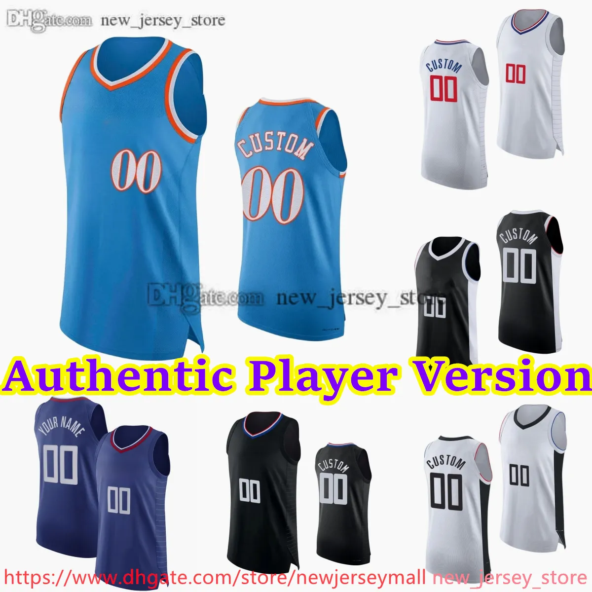 Version de joueur personnalisée Basketball 1 James Harden Jersey AU Stitch 0 Russell Westbrook Kawhi Leonard Paul George Norman Powell Marcus Morris Nicolas Batum Ivica Zubac