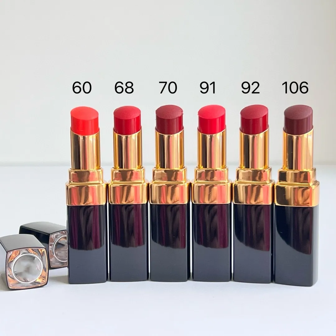 7A качественная губная помада для Lady Rouge C0c0 Flash Le Rouge Hydratant Haute Brillance Couleur Vibrante Vibrant Shine Lip Color 60 68 70 91 92 106 Stock Professional Letter