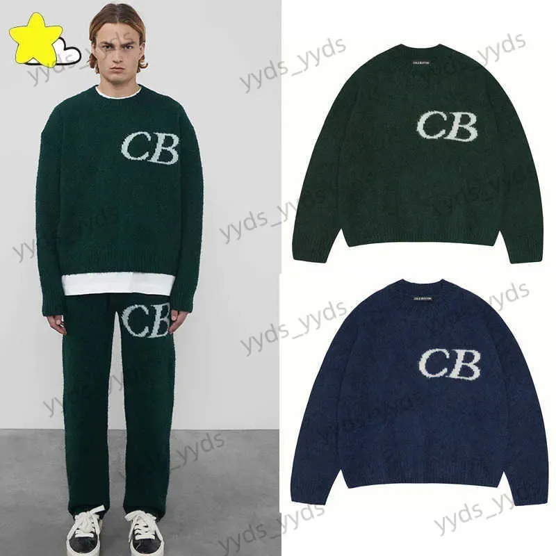 Pulls pour hommes Blackish Green Royal Blue Cole Buxton Pull Hommes Femmes 1 1 Meilleure qualité Lâche Classique CB Jacquard Sweat-shirts tricotés T240112