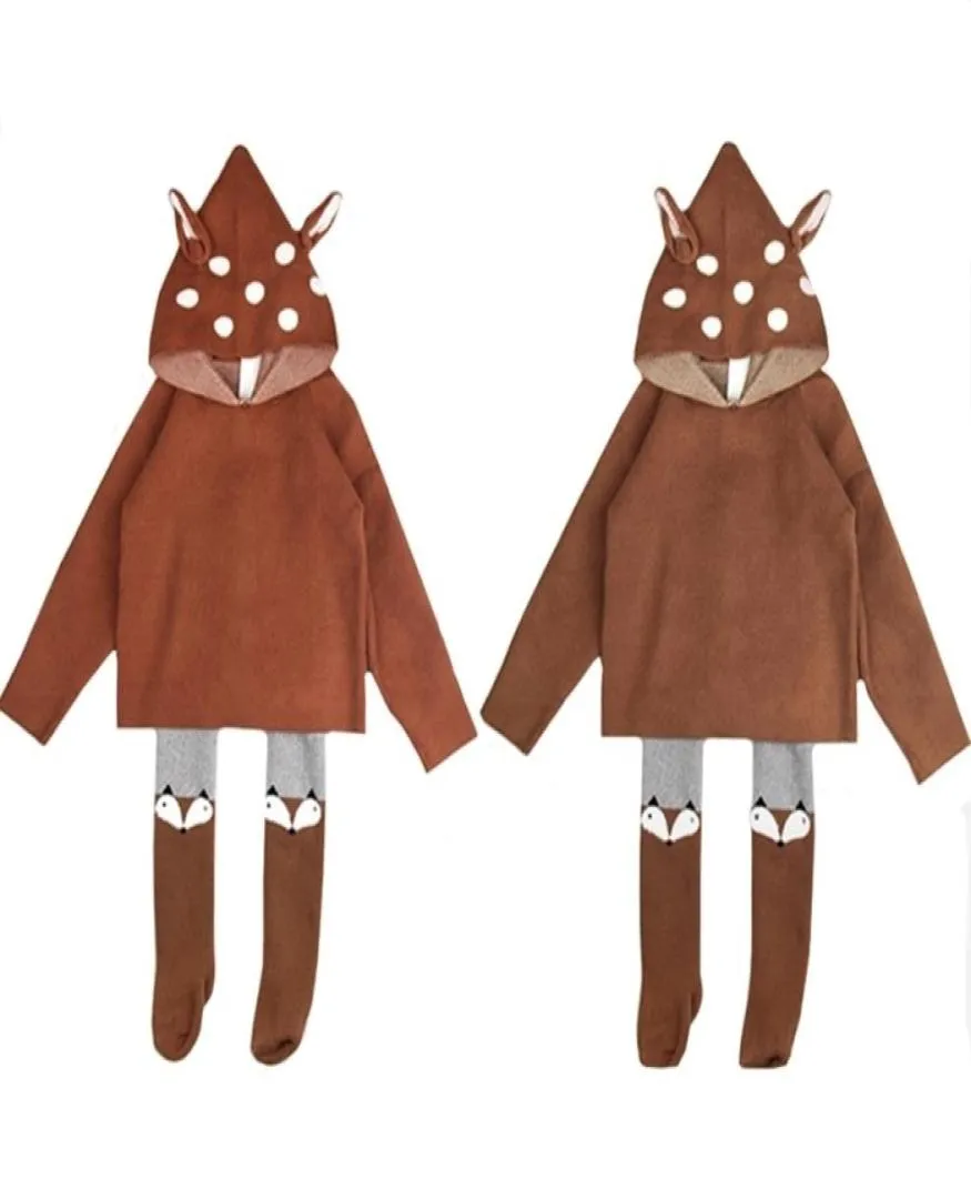 Winter Boys tröja 3D Rabbit Bunny Pullover Kids Girls Sticked Cartoon Jumpers Baby Clothes 2108115780282