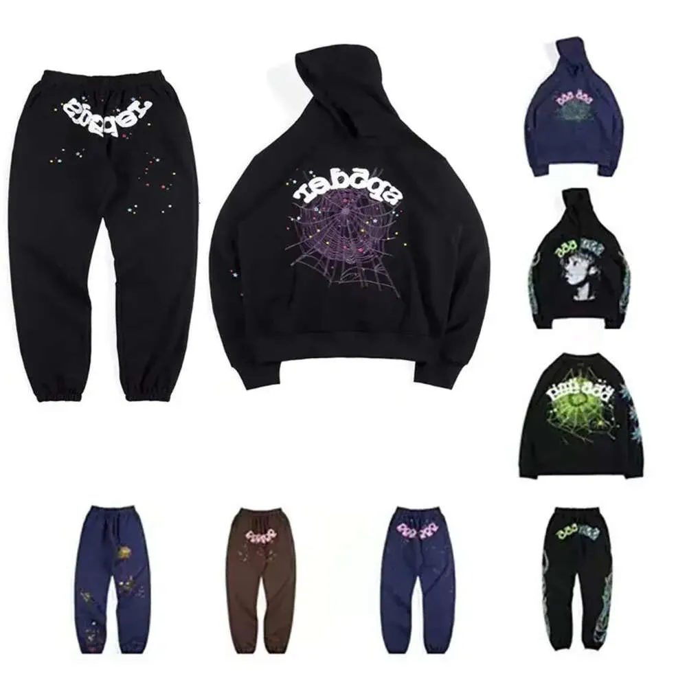 Felpe con cappuccio Spider Designer Uomo Pullover Rosso Sp5der Young Thug 555555 Felpe con cappuccio Angel Uomo Donna Felpa con cappuccio ricamata Spider Web Felpa Jogge 27