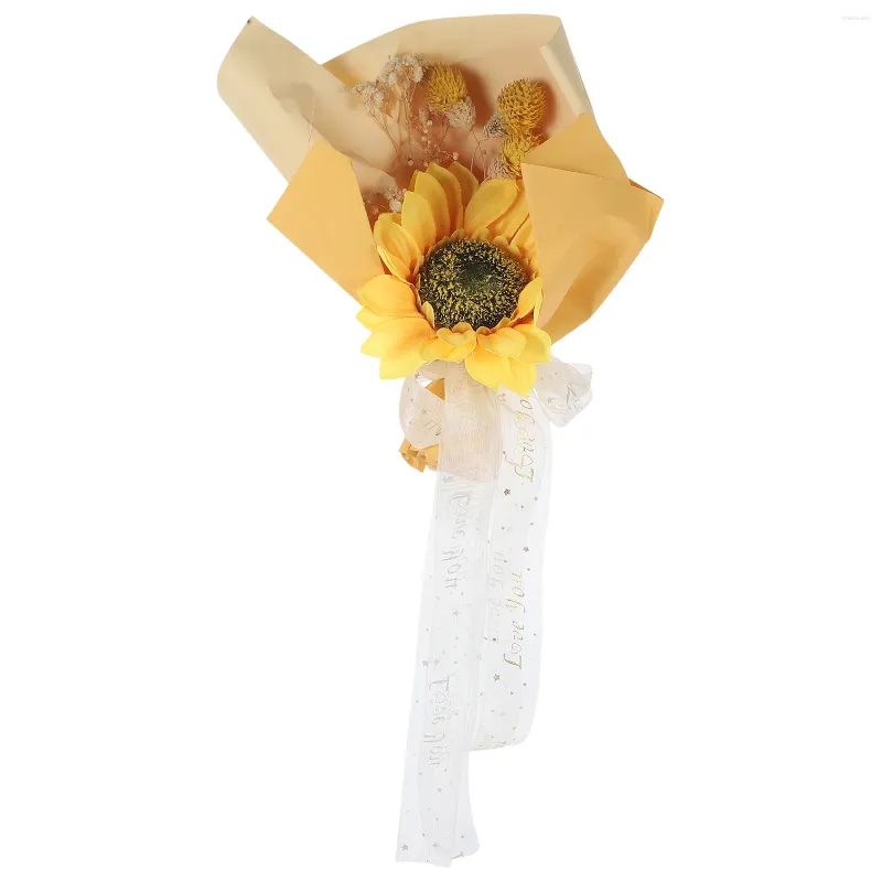 Dekorativa blommor Hemdekoration Bukett Fake Flower Faux Buquets Artificial For With Stems Brud Office