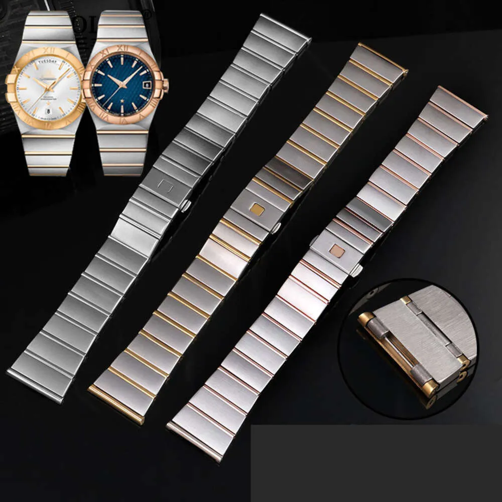 Bracelet de montre en acier, 17/23/25mm, Omega, Double aigle, Constellation, accessoires pour hommes et femmes