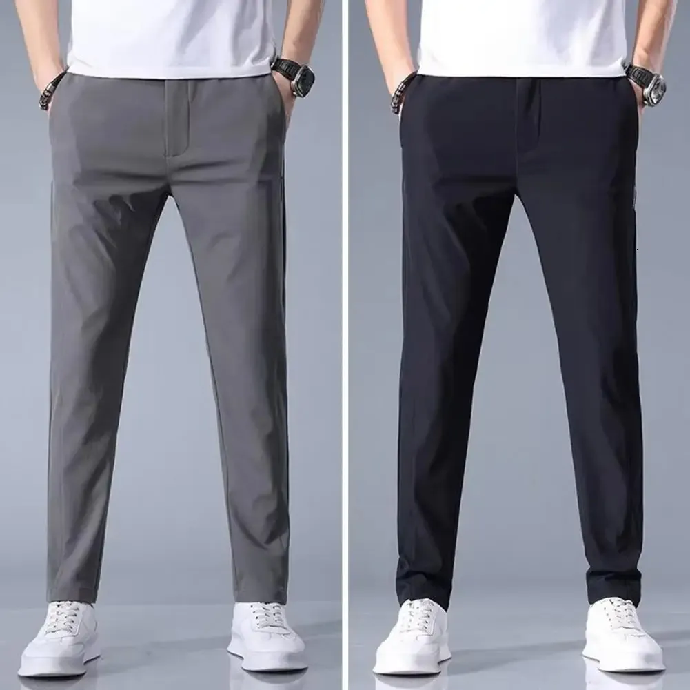 Golf Pantolon Erkekler Yaz Buz İpek Yüksek Elastik Ultra Yetenekli Sıradan Pantolon Hızlı Kurucu Golf Giyim Sweatpants 240112