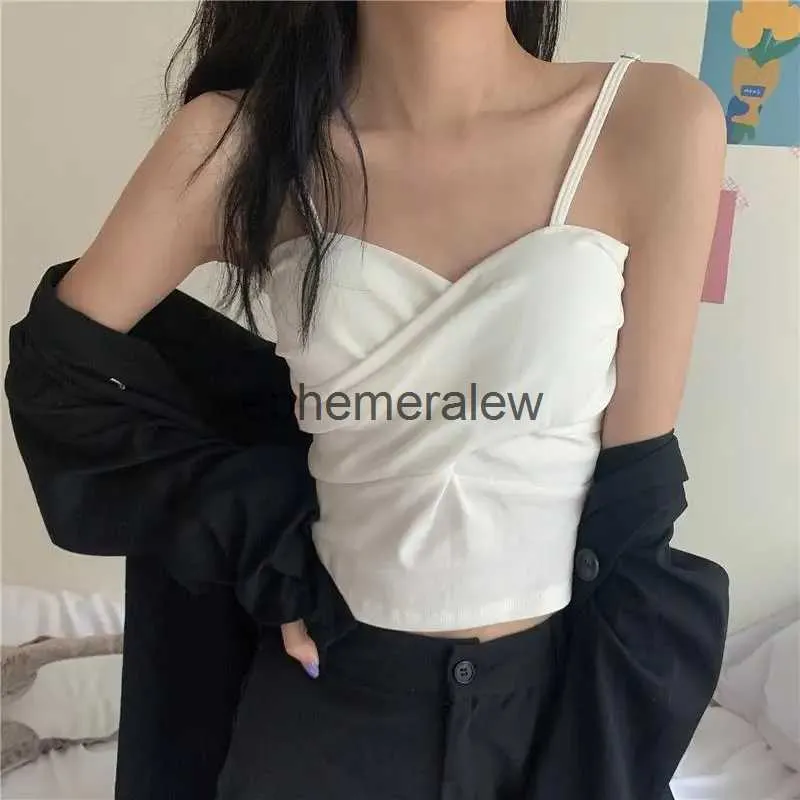 Women's Tanks Camis Sexy and Careful with A Small Strap Vest Underneath Women Can Wear It All In Autumn Short Sleeveless Shirt Braephemeralew1