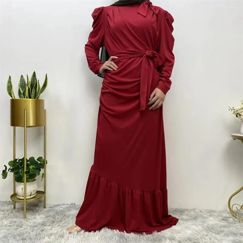 Ubranie etniczne Eid Mubarak Abaya Dubai Turcja Hidżab muzułmańska sukienka Islam Kobiet Ruffle Party Suknia Ramadan Kaftan Robe Jalabiya vestidos