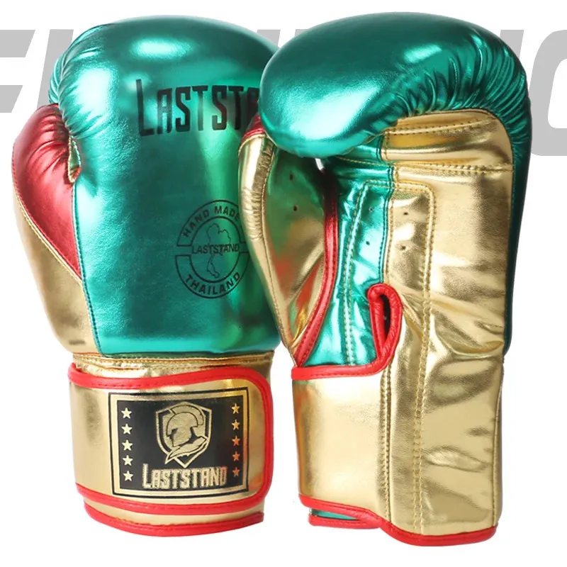 1 paire de gants de boxe durables couleur métal pour enfants/Audlts femmes hommes pour sac de sable entraînement de frappe Muay Thai karaté mitaines de combat DEO 6-12 oz 240112
