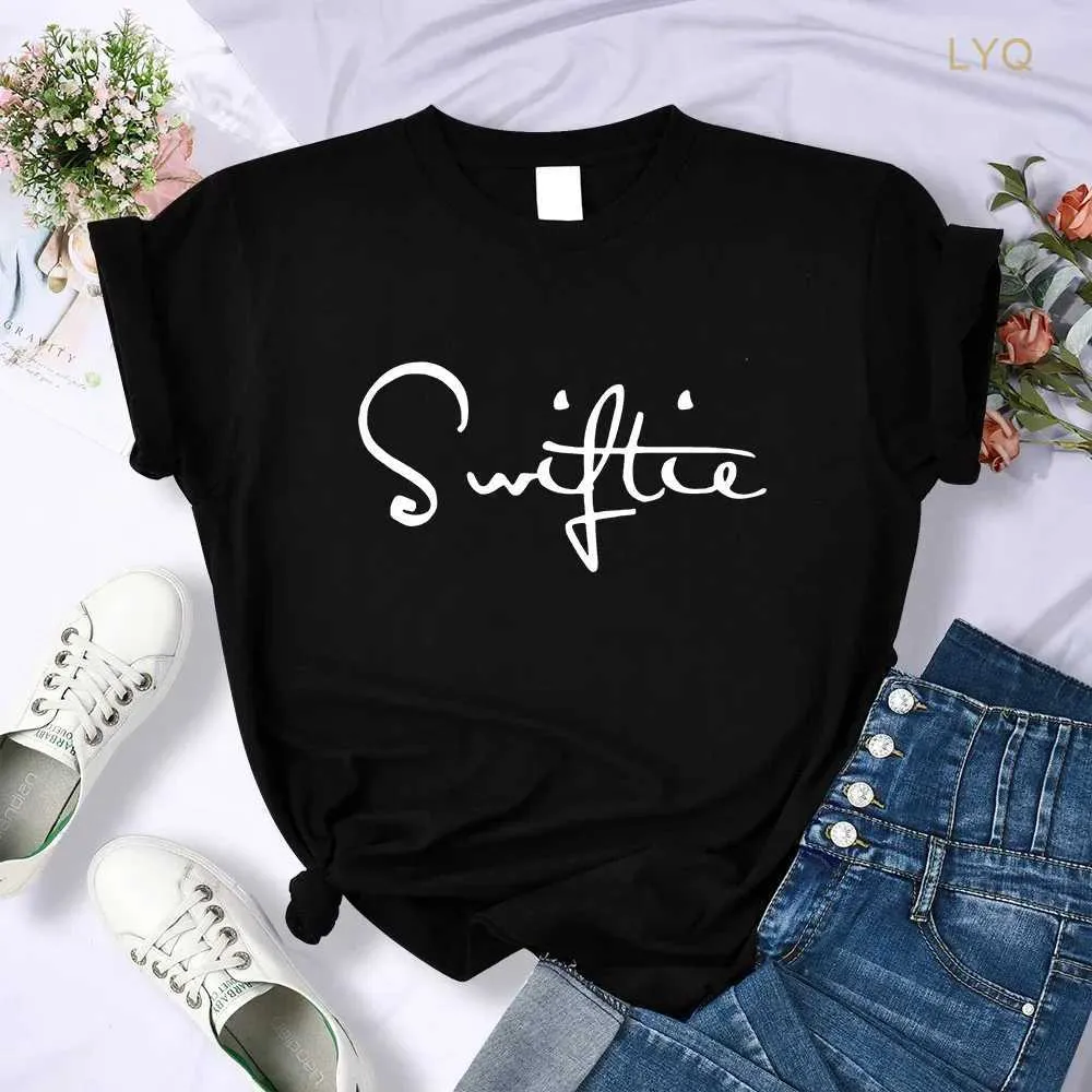 Swiftie Retro Y2K Print T-Shirt Female Summer Fashion Crop Top Sport Casual Tops Clothing Street Personality T Shirt Womens