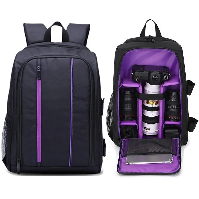 Akcesoria Jinnuolang Camera Backpack Fotografia Torba Storager dla 15,6 -calowego laptopa z deszczową osłoną Tripod Pass do lustrzanki DSLR