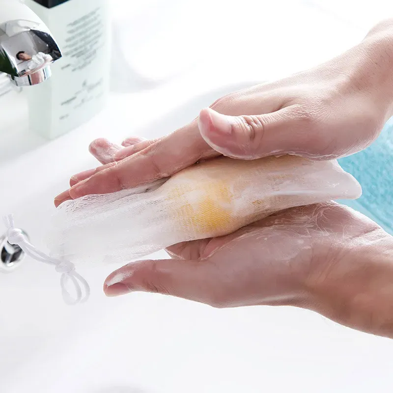 New Soap Blister Bubble Net Mesh Soap Face Wash Froth Nets Soap Mesh Bag Manual Bag Bathroom Accessories