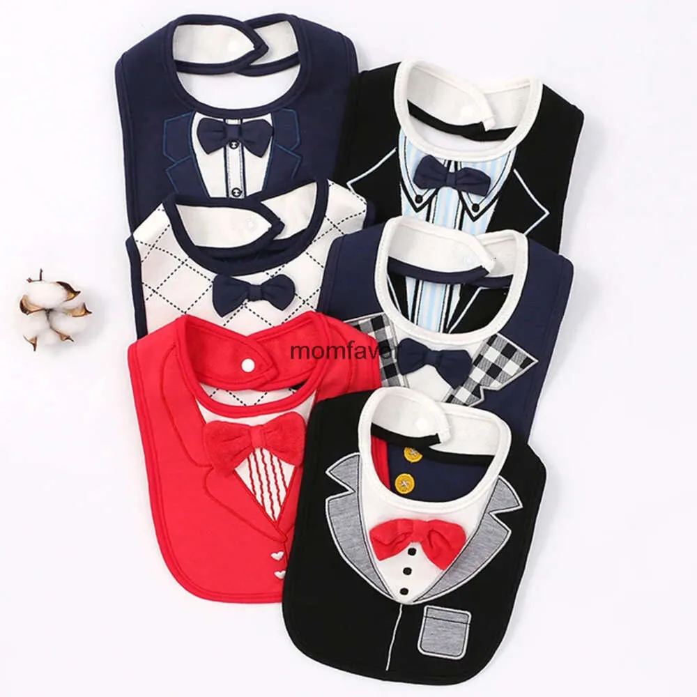 New Bibs Burp Cloths Full term newborn baby three-dimensional bow tie saliva towel waterproof gentleman bib male baby soft rice bag waterproof