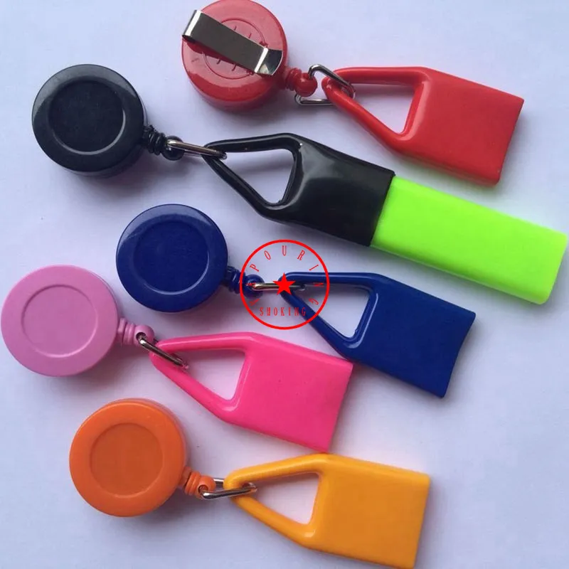 Laisse en cuir pour briquet coloré, portable, innovant, télescopique, extensible, manches de protection, clip de ceinture de poche, support pour pipe à cigarettes