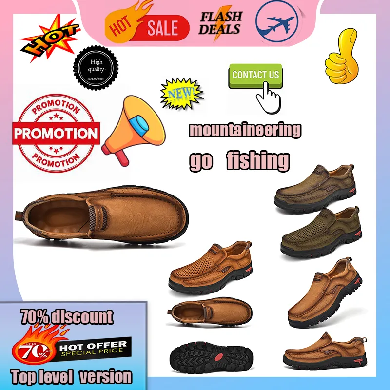 Походная обувь Повседневная дизайнерская обувь на платформе Кожаные мужские туфли Мокасины из натуральной кожи для мужчин повседневные Нескользящие и износостойкие кожаные тренировочные кроссовки