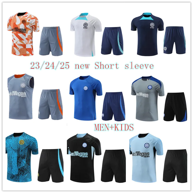 24/25 Internationella ban- och fältuniform Chandal Futbol Football Milan Training Uniform Kits 2024/2025 New Miles Camiseta de Foot Short Sleeved Jersey Sportwear