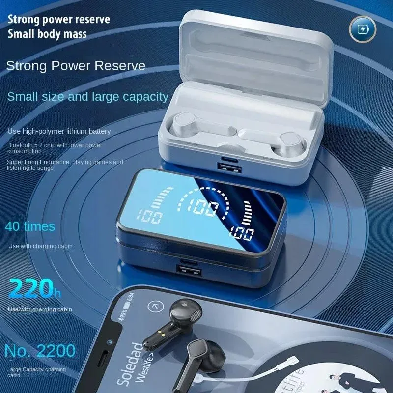 Hörlurar TWS S20 hörlurar Bluetooth trådlös hörlurar Hifi Stereo Sports Games Waterproof Earbud Headset hörapparater med mic handfri