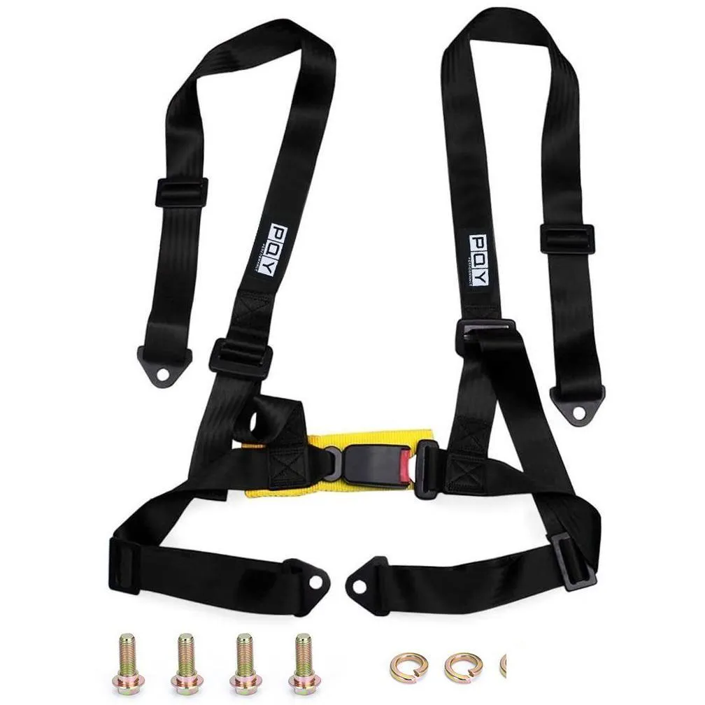 Red 4-Point Racing Harness Seat Belt – Universal Fit For Ford & More