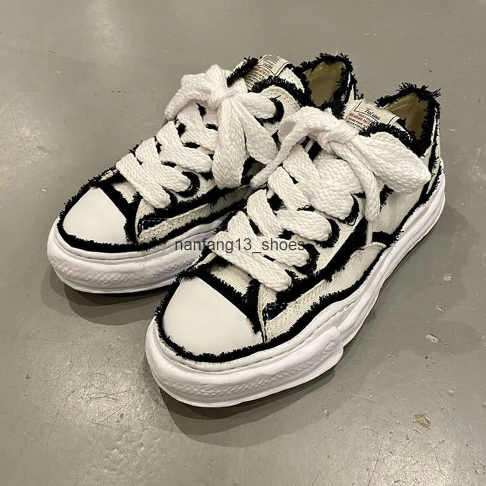Maison Mihara Yasuhiros MMY Dissolved Shoes Mens Womens Thick Soled Raw Selvedge Lovers Canvas