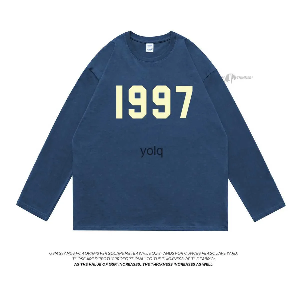 Men's T-Shirts Privainker New 1977 Graphic T-shirts Men Long Sleeve Baggy American Style Tops Fashion Street Hip Hop Unisex Cotton Tees Maleyolq