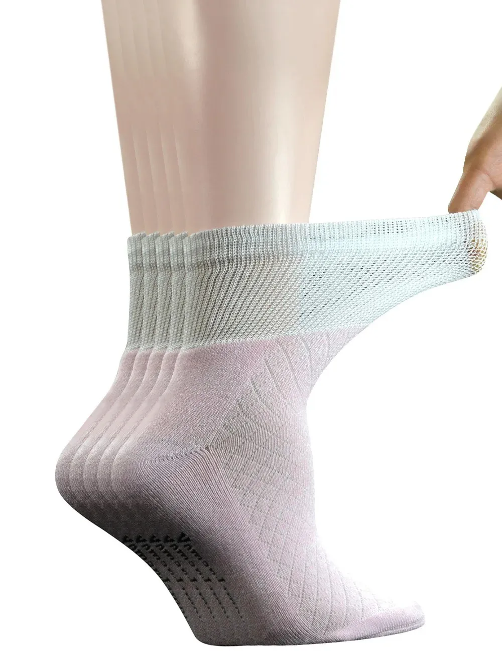 5 Paar atmungsaktive Bambus-Diabetiker-Socken für Damen mit nahtloser Zehenpartie und gepolsterter Sohle 240113