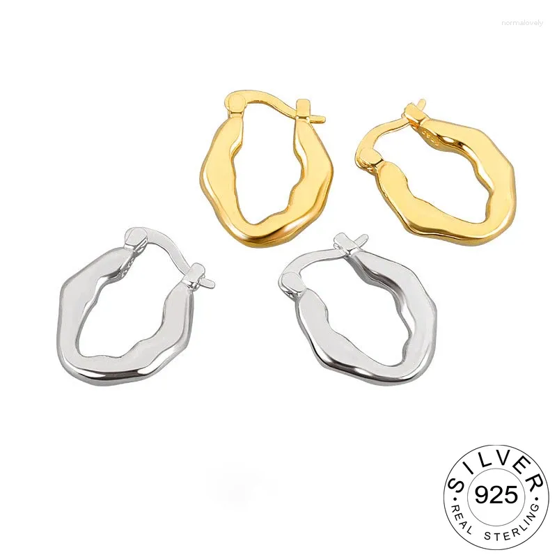 Stud Earrings 925 Sterling Silver Korean Oval Geometic Simple Temperament Exquisite Semale Sexy Jewelry Gift