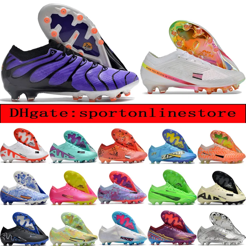 أرسل مع أحذية كرة القدم بجودة حقيبة Zoom Vapores 15 Elite ag acc lithe cleats cleats mens mbappe cr7 ronaldo thurdize training scarcer scarpe calcio