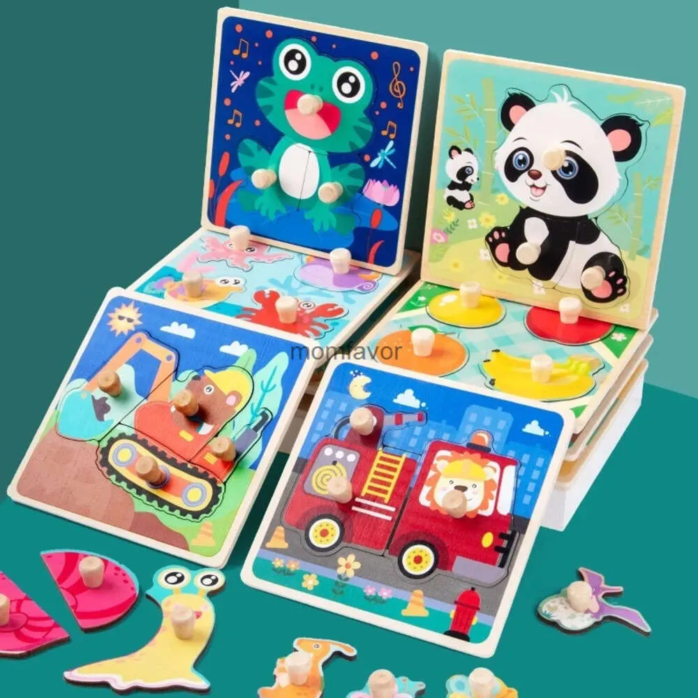 Nya andra leksaker Baby Toys 3D TROE PUZZLES Pedagogiska tecknade djur Tidigt lärande Kognition Jigsaw Puzzle Game for Children Toys