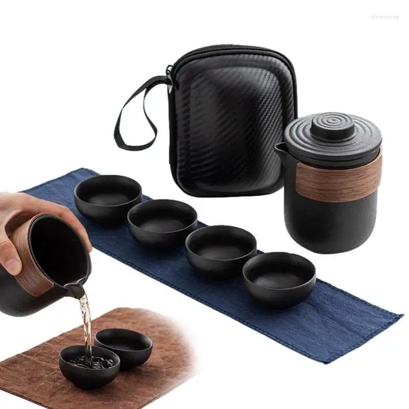 Service à thé chinois, théière de voyage, théière pour Gongfu, Service traditionnel Compact et minimaliste avec sac de rangement