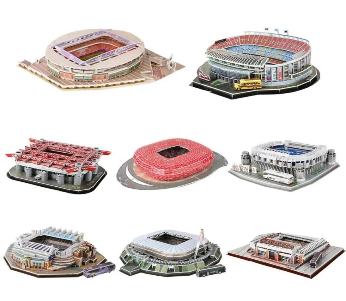 Puzzle 3D tridimensionale Campo da calcio Costruzione Fai da te Assemblaggio di giocattoli Modello di stadio Bambini039s Educativi K2O7 X0524729372