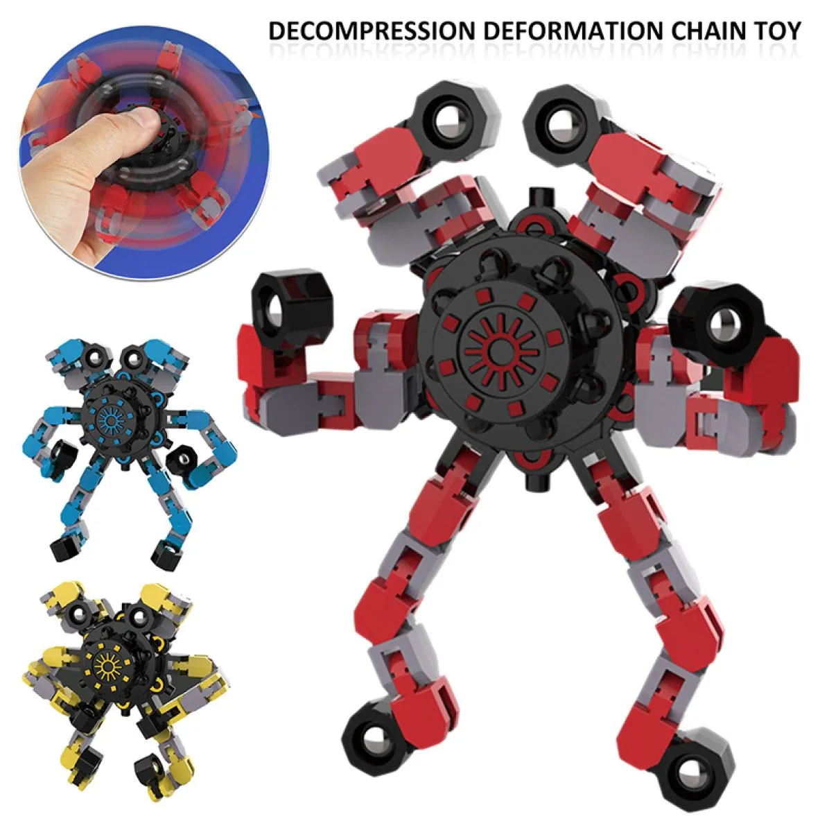 Handheld Spinners Zabawy zdeformowane ręcznie Łańcuch górny łańcuch mechaniczny wiroskop stresowy zabawka dla dzieci dla dzieci lęk lęk 5343151