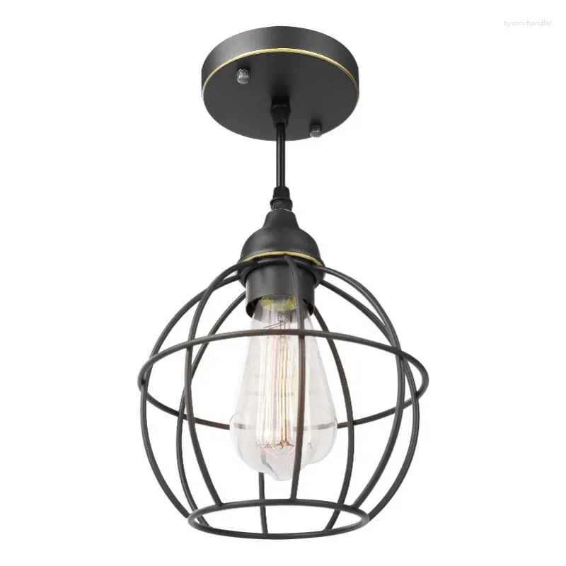 Pendant Lamps American Industrial Wind Iron Cage Chandelier Adjustable Height Art Zhongshan