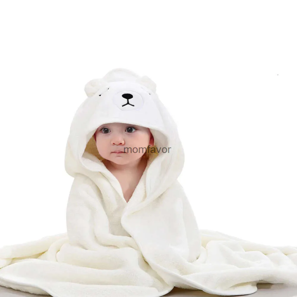 Nuovi asciugamani Accappatoi Asciugamano da bagno con cappuccio per bambini Solido Morbido corallo Velluto Coperta in pile Stile animale del fumetto 80 * 80CM Accappatoio neonato Trapunta per il viso