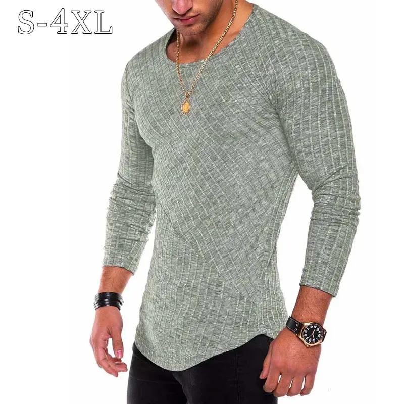 Tamaño grande S-4XL Sweater Sweater Men primavera Autumno delgada de cañón de punto Onco Men suéteres de hombre sólido para hombres sólidos Tirando Homme 240113