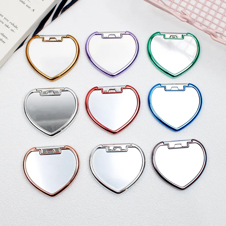 Mirror Heart Design Plating Phone Holder For iphone 15 14 13 All Phones Universal Smart Lazy Colored Bracket Finger Ring Stand Gifts 250pcs