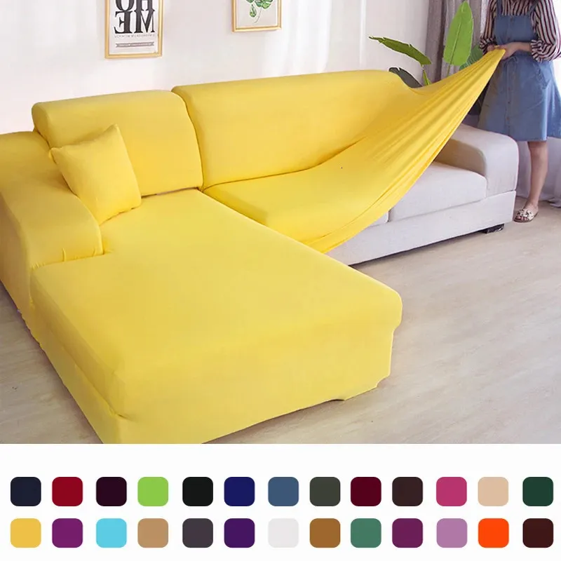 Sofa sofa z litego narożnika Couch Slipcovers Elastica Materiał Sofa Protektor skóry dla zwierząt domowych Chaselong Pokrywa L Kształt Sofa Fotel 240113