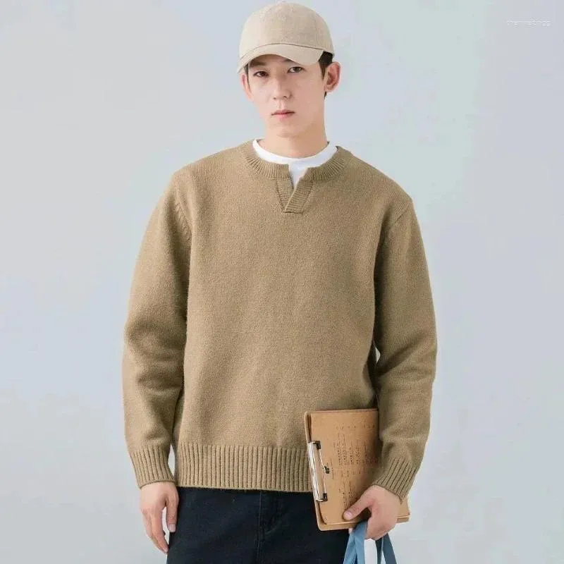 メンズセーターの衣類ソリッドカラーなしパーカーニットセーター男性のプルオーバースムーズなプレーン大きな大きなサイズフィットトップスコットン