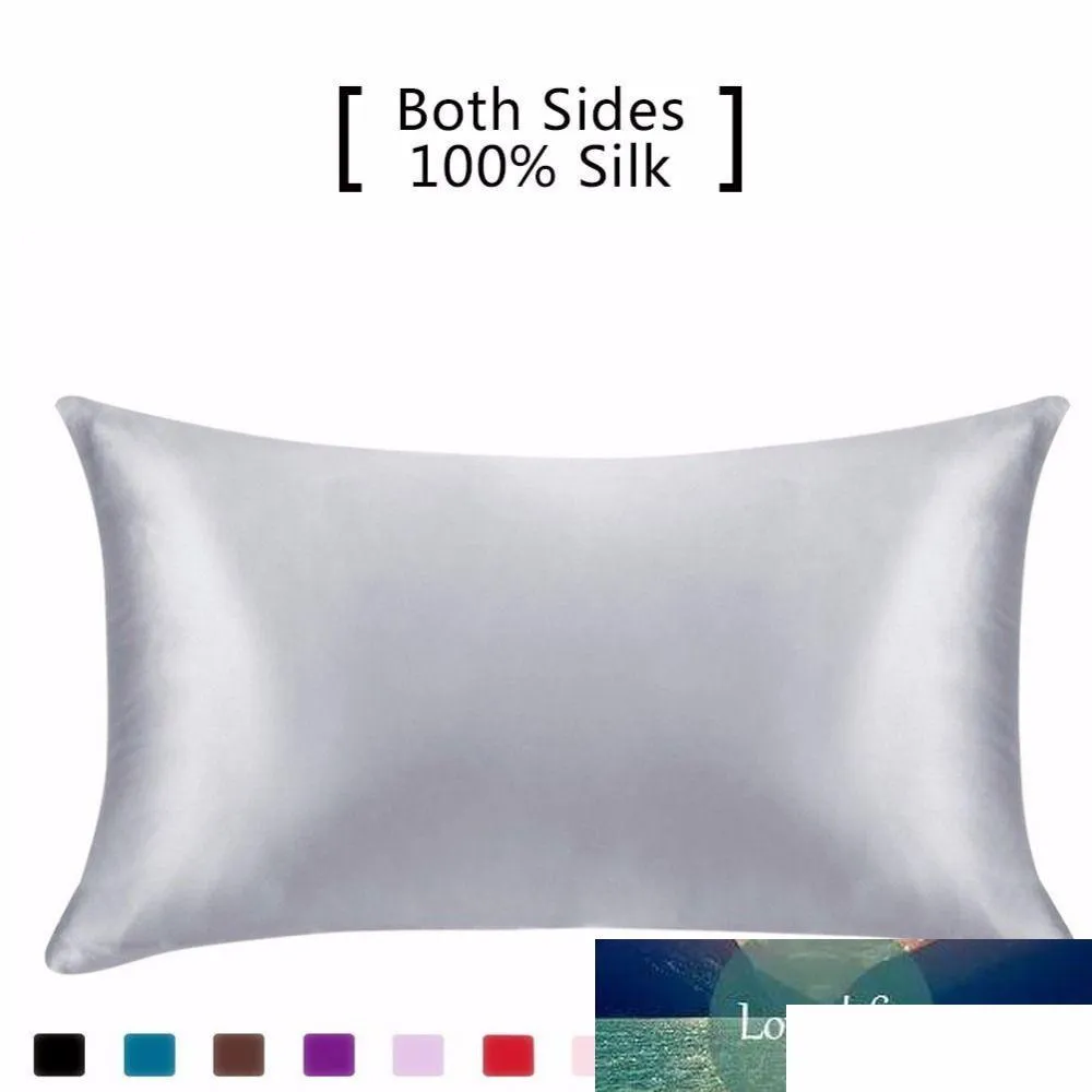 Pillow Case Silk Pillowcase Hair Skin 19 Momme 100% Pure Natural Mberry Standard Size Pillow Cases Er D Drop Delivery Home Garden Home Dhdjn