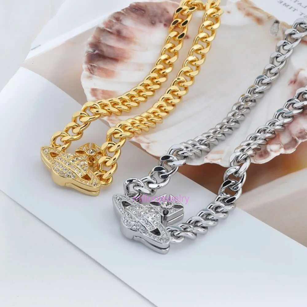 Choker Vivianeism Westwoodism Collier Punk Style Graziella Full Diamond Magnet P-Angle Collier