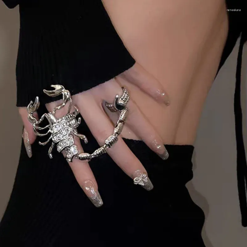 Bracelets à maillons rétro exagéré brillant Zircon Scorpion chaîne pour femmes hommes Punk luxe ajuster anneaux fête bijoux tendance cadeau